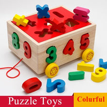 Load image into Gallery viewer, Colourful Wooden Multi Shape Sorter Block