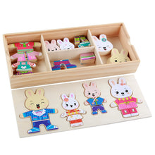 Load image into Gallery viewer, Wooden Puzzle Toy Cartoon Rabbit