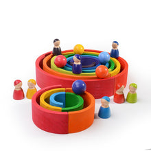 Load image into Gallery viewer, 12Pcs Rainbow Stacker Wooden Toy