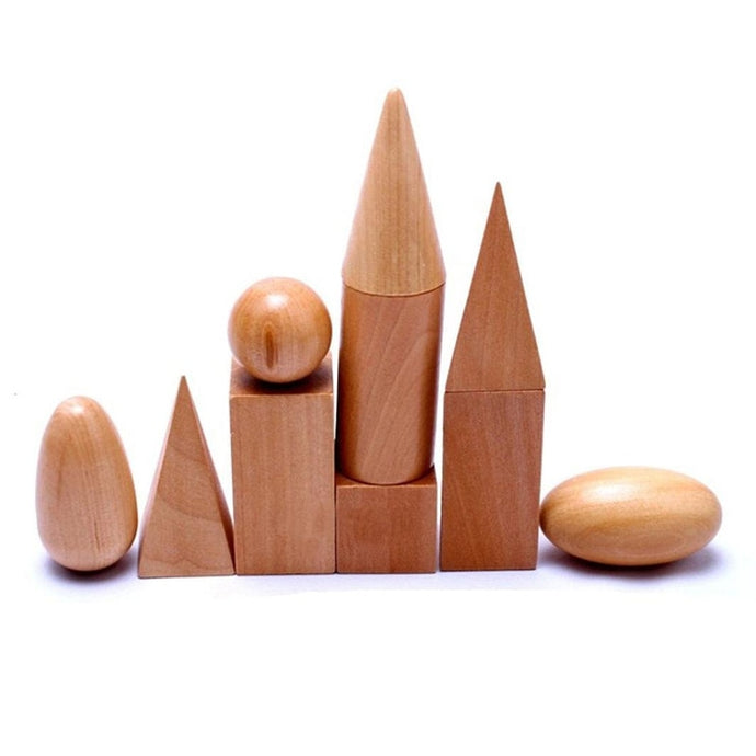 10Pcs/set Geometry Wooden Shapes